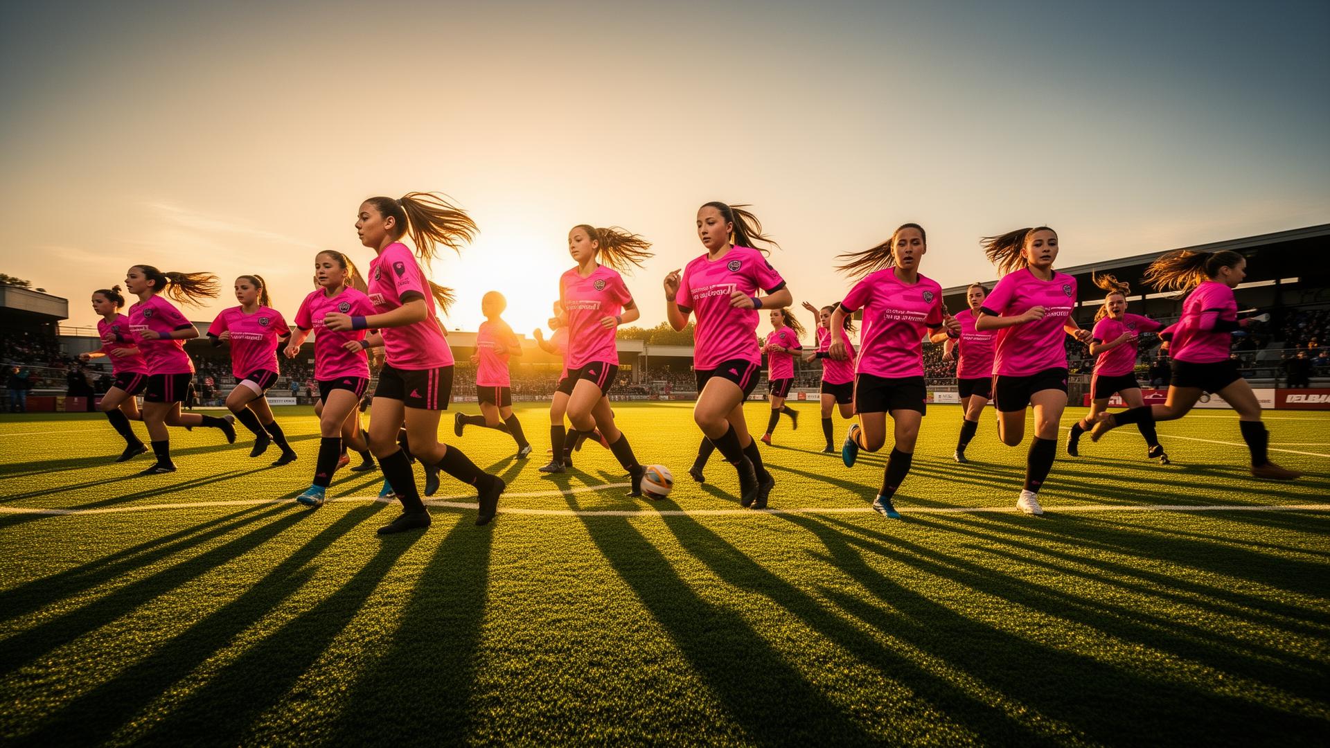 Jugadoras entrenando